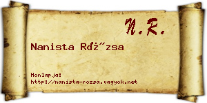 Nanista Rózsa névjegykártya